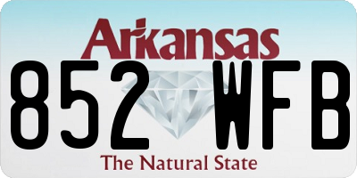 AR license plate 852WFB