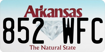 AR license plate 852WFC