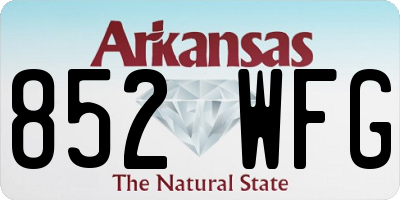 AR license plate 852WFG