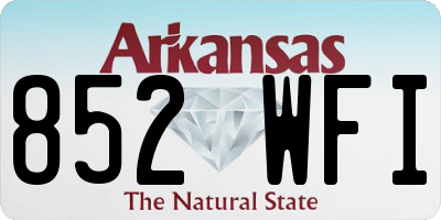 AR license plate 852WFI
