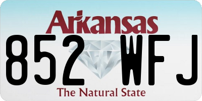 AR license plate 852WFJ