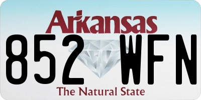 AR license plate 852WFN