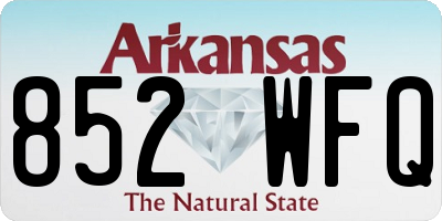 AR license plate 852WFQ