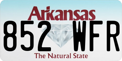 AR license plate 852WFR