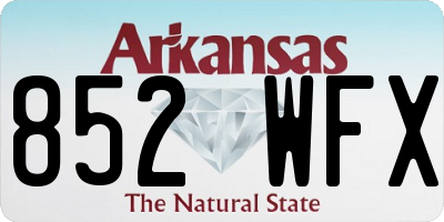 AR license plate 852WFX
