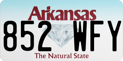 AR license plate 852WFY