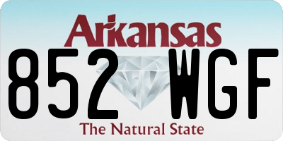 AR license plate 852WGF