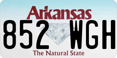 AR license plate 852WGH