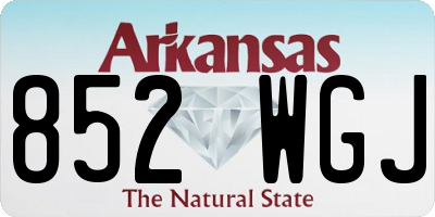 AR license plate 852WGJ