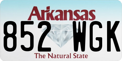 AR license plate 852WGK