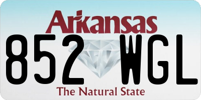 AR license plate 852WGL