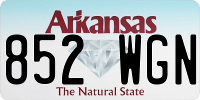 AR license plate 852WGN