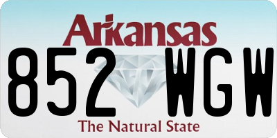 AR license plate 852WGW