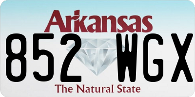 AR license plate 852WGX