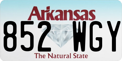 AR license plate 852WGY