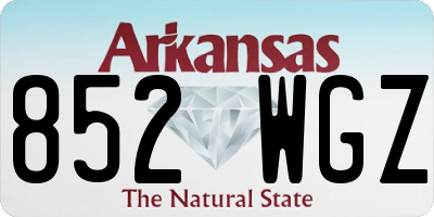 AR license plate 852WGZ