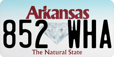 AR license plate 852WHA