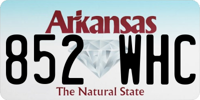 AR license plate 852WHC