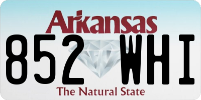 AR license plate 852WHI