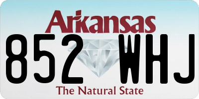 AR license plate 852WHJ