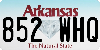 AR license plate 852WHQ