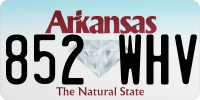 AR license plate 852WHV
