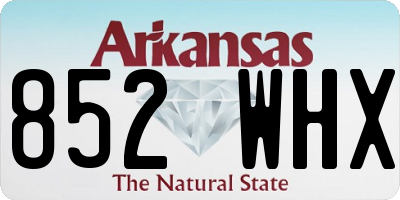 AR license plate 852WHX