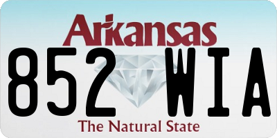AR license plate 852WIA