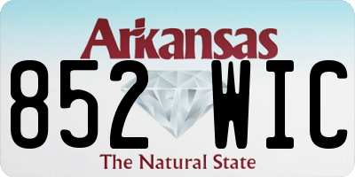 AR license plate 852WIC
