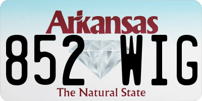 AR license plate 852WIG
