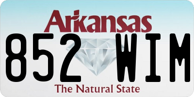 AR license plate 852WIM