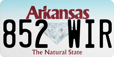 AR license plate 852WIR