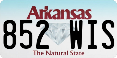 AR license plate 852WIS