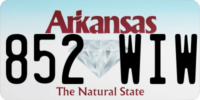 AR license plate 852WIW