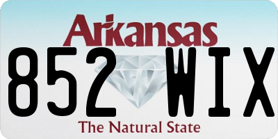 AR license plate 852WIX