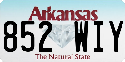 AR license plate 852WIY