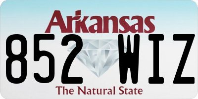 AR license plate 852WIZ
