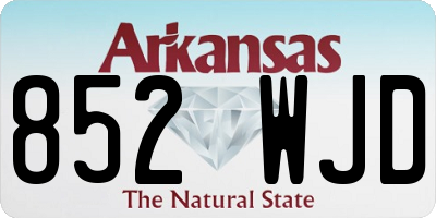 AR license plate 852WJD