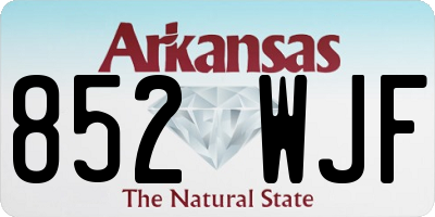 AR license plate 852WJF