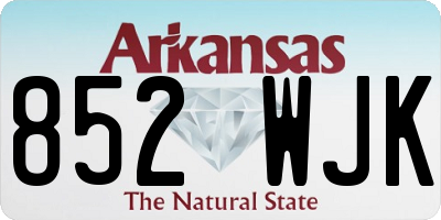 AR license plate 852WJK