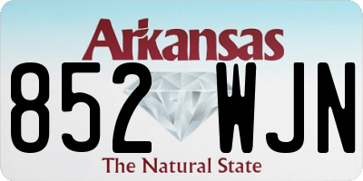 AR license plate 852WJN