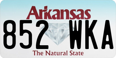 AR license plate 852WKA