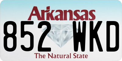 AR license plate 852WKD