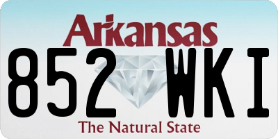 AR license plate 852WKI