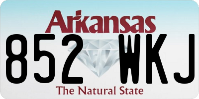 AR license plate 852WKJ