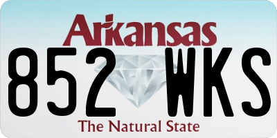 AR license plate 852WKS