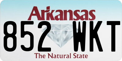 AR license plate 852WKT
