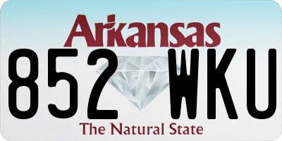 AR license plate 852WKU