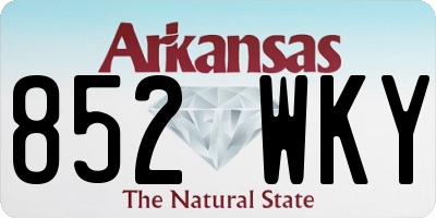 AR license plate 852WKY