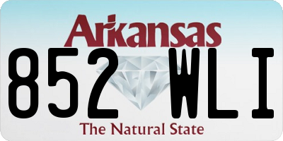 AR license plate 852WLI